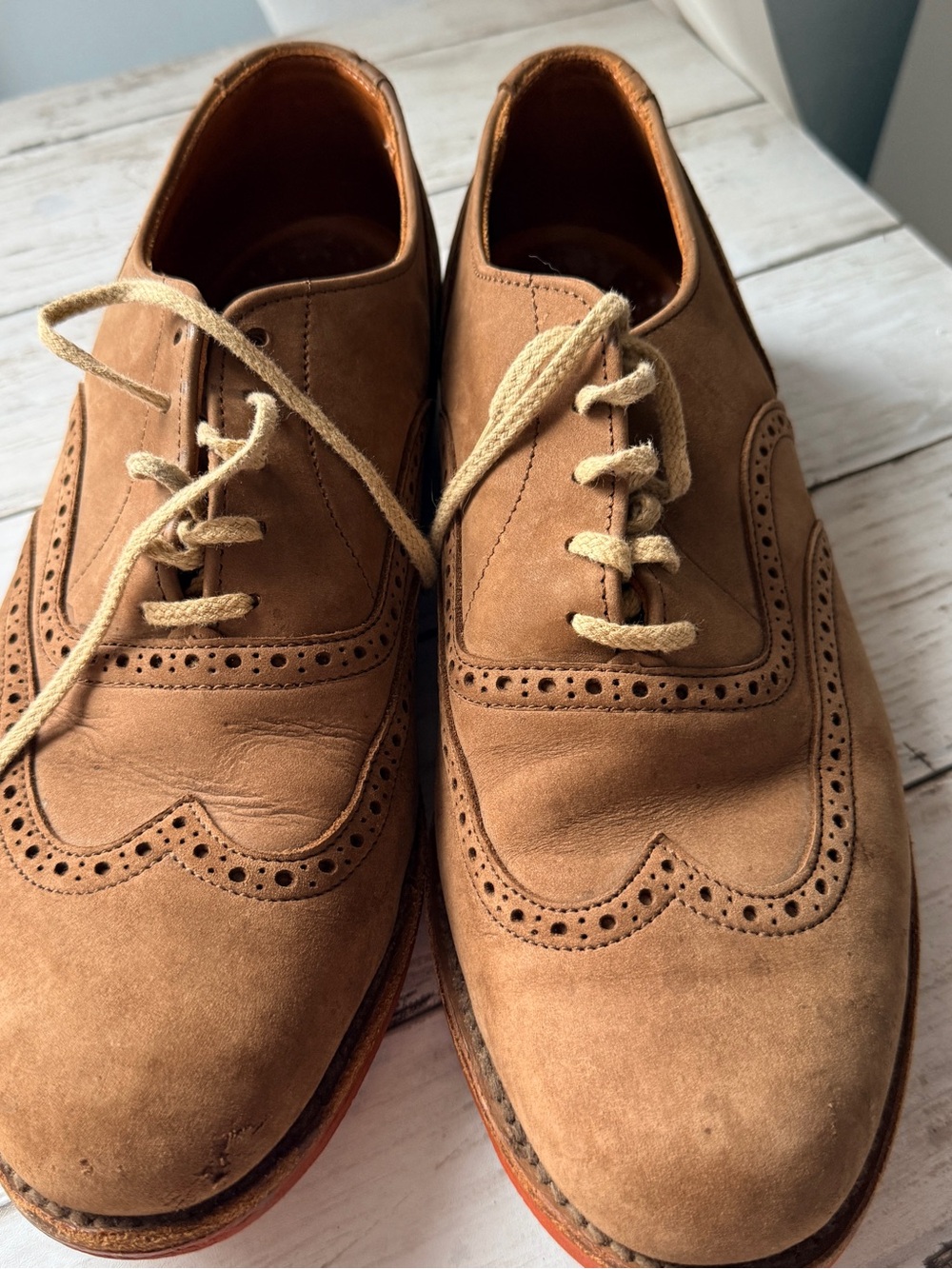 L.L. Bean Men's Shoes Brown Suede Wingtip Derbys
